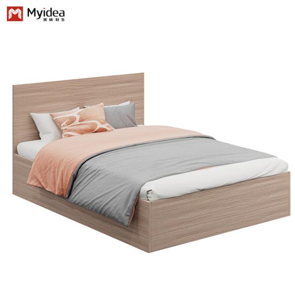 Buy cheap Support customization Modern Minimalist Wood Single Bed For Bedroom School Apartment Hotel/Dormitory Furniture from wholesalers