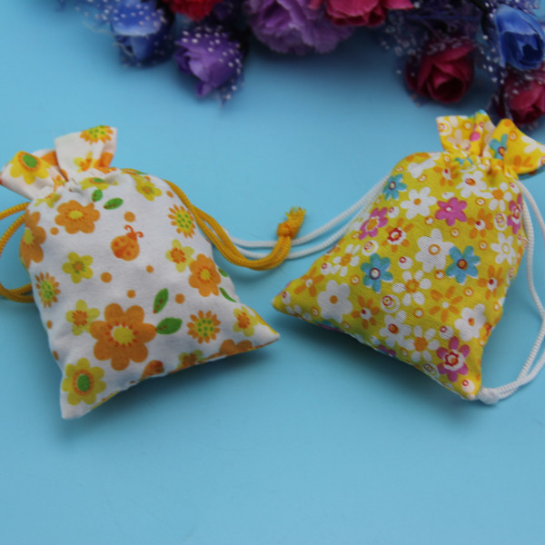 Pink Rope Drawstring Cotton Bag Recycling Multi - Color Choice For Jewelry
