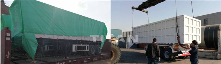 Sand Transport Tri Axle End Dump Trailer 40 Ton 50 Ton