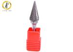 Taper Shape Cemented Tungsten Carbide Rotary File , Double Cut Carbide Rotary