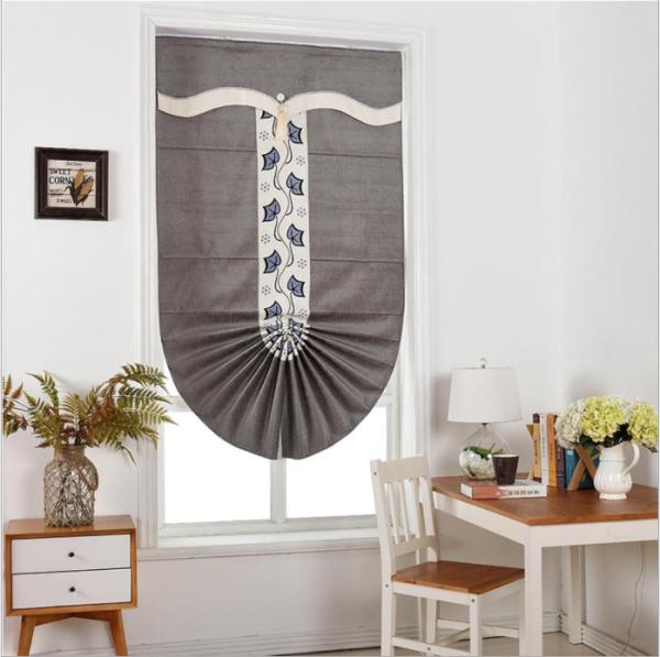 Buy cheap European style high-end grey Roman blinds bracket modern simple Customized living room dining room solid color from wholesalers
