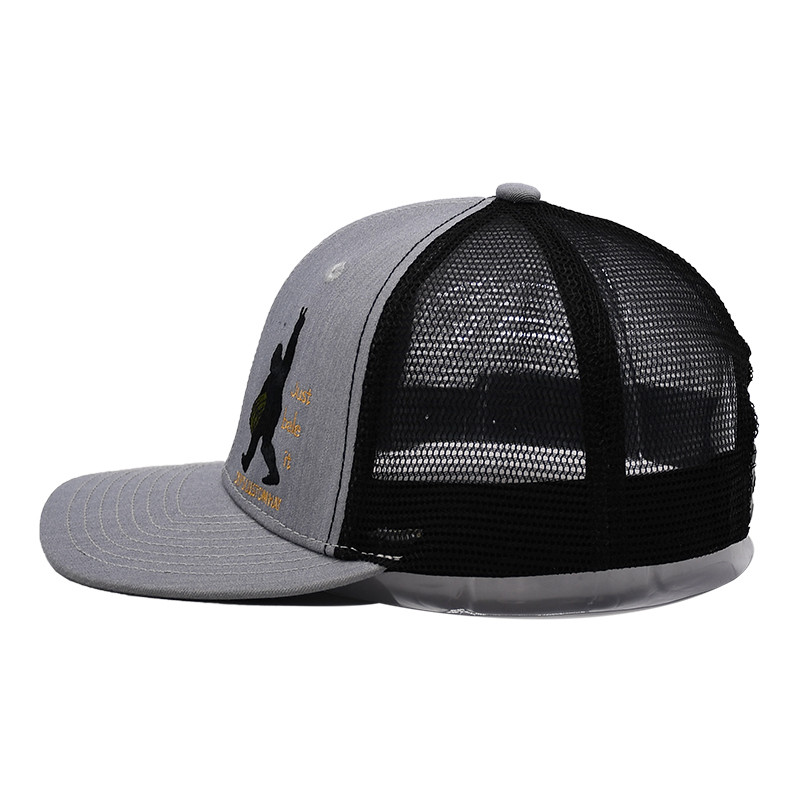 Source factory for Black and Grey 6 Panel Customized Trucker Cap