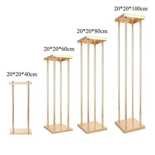 Metal Gold Wedding Flower Stand Vase for Centerpieces Home Centerpiece Column