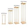Buy cheap Wedding Decoration Flower Floor Stands Vase Gold Metal Floor Column Flower Stand for Party Supplies from wholesalers