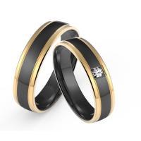 Buy cheap Simple Fashion Men Jewelry Polished With Double Ring K Gold Inset Zircon Couple product