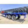 Buy cheap Blue 30 Foot Flatbed Semi Trailer Custom Flatbed Semi Trailers Tri Axles from wholesalers