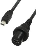 Waterproof LVDS Cable Assembly Flush Extension Cable USB Panel Mount