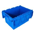 Logistics Container with Hinged Lid Sturdy and Food Grade Plastic Material