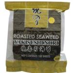 Dark Green Halal Yaki Nori Seaweed Grade B 100 Sheets 18 Months