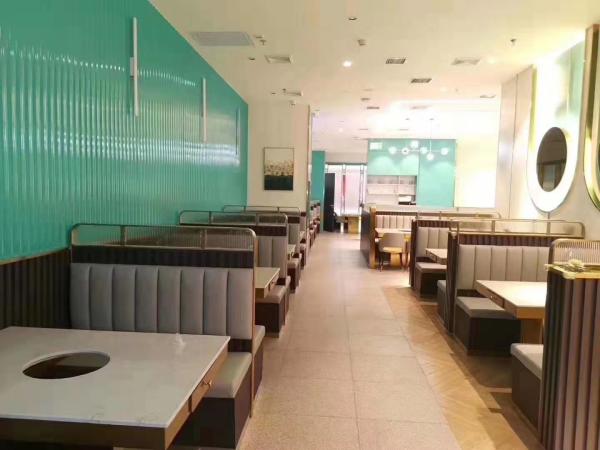 Buy cheap Commercial Leather Restaurant Booth And Table Set / Fast Food Restaurant Seating from wholesalers