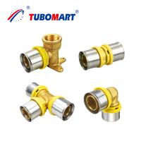 Buy cheap Natural Brass Pex Press Crimp Fittings High Performance Alu Pex Press Fitting TH product