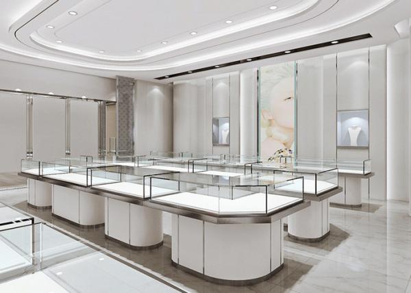Buy cheap Matte White Jewelry Store Display Cases , Jewellery Display Counter from wholesalers