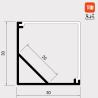 Buy cheap OEM LED Strip Corner Channel , V Shaped Extrusion 45 Degree Aluminum LED Channel from wholesalers