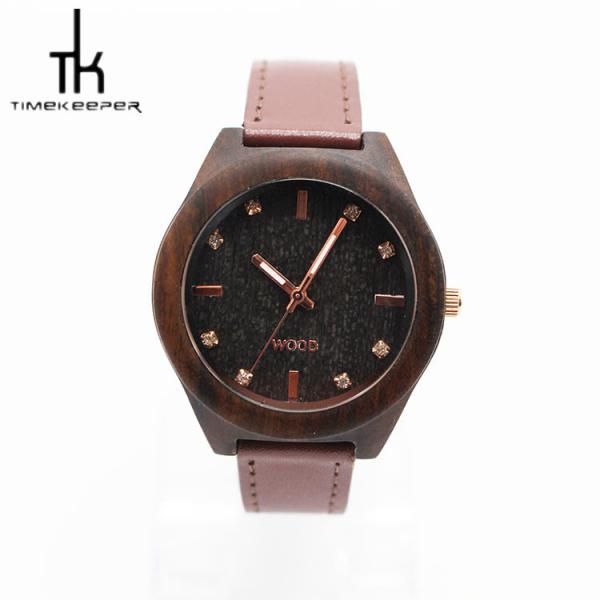 Buy cheap Unisex Wood Dial Real Leather Strap Watches For Men Online Fashionable from wholesalers