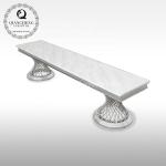 Metal 60kg Luxury TV Table For Living Room White Top Gold Frame