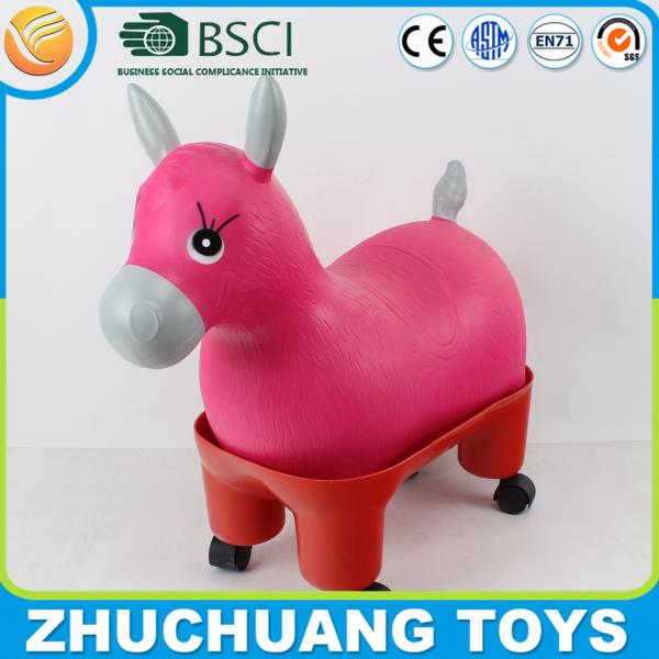 Buy cheap plastic jumping horse with wheels from wholesalers