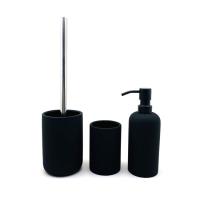 Buy cheap All Black Bathroom Accessories Set Ceramic Round 3pcs Shower Soap Dispensers 19 product