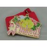 Buy cheap Pink Road Race Ribbon Medals 70mm Gold Plating With Soft Enamel from wholesalers