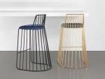 Antique Vintage Stool Bar Pub Table Chair Set Stainless Steel Plywood Sponage