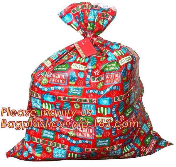 Set of 3 60"x72" Christmas Gift Bags Jumbo/Giant Bike Bag,LDPE christmas red