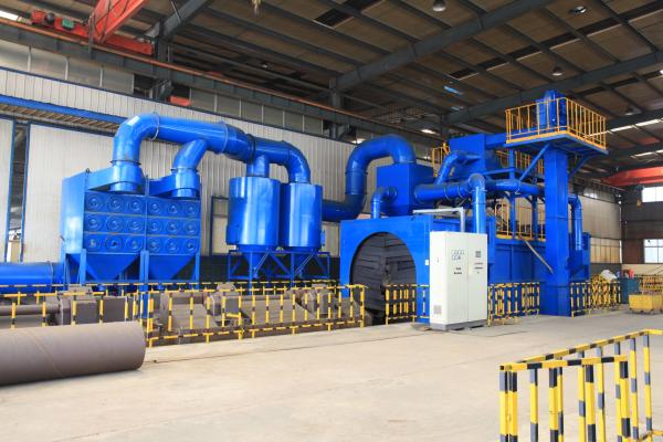Buy cheap 14 Inch Steel Pipe Shot Blasting Machine , 4pcs X 11kw Vapour Blasting Equipment from wholesalers