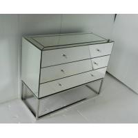 Buy cheap Stainless Steel Base Mirrored Cabinet Chest , Antique Mirror Table 3 Drawers product