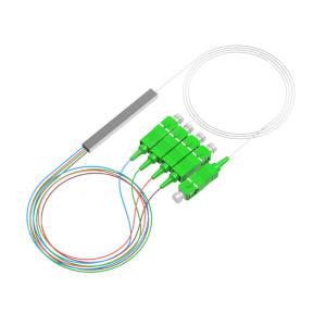 China 0.9mm Fiber Optic Accessories 1x4 Fiber Splitter LC SC APC UPC Connector on sale