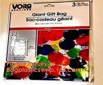 Bag Jumbo/Giant/Large Plastic Poly Bag for large present, Holiday Designs Gift