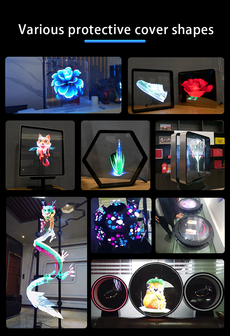 42cm 224LED LED Display Mini Logo Neon HD Access Turnstile Support Holographic LED Fan Projector Adverting 3D Hologram Fan