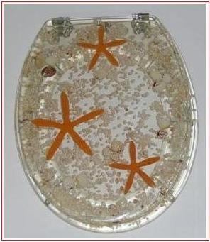 Buy cheap polyresin toilet seat cover,sea star shell transparent poly-resin toilet seat, from wholesalers