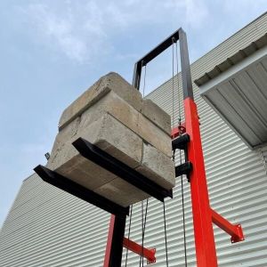 Buy cheap Hydraulic 300kg Manual Straddle Stacker Self Loading Portable product