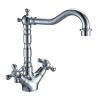 Buy cheap Brass Polished Chrome Kitchen Sink Water Faucet One Hole with Two Cross Handles for Home from wholesalers