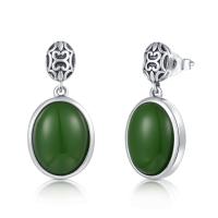 Buy cheap December Birthstone 925 Sterling Silver Gemstone Earrings 10x13mm Oval Green product