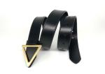 Triangle Plate Prong Buckle Ladies Cowhide Leather Belt