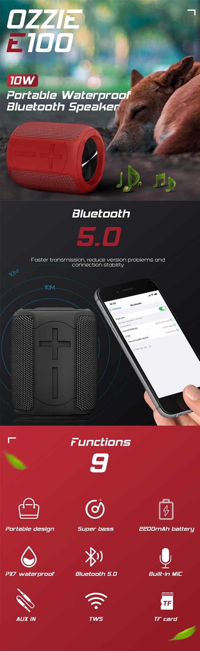3 Hours Charging Time Wireless Fabric Speaker With 2200mAh Battery Capacity