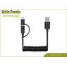 Buy cheap Universal 2in1 Coiled USB Cable Data Cable with 2 Connectors Micro USB Charging Cable for Promotion from wholesalers