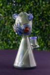8 Inch Blue Borosilicate Glass Bongs Hookah Water Pipe Bubbler With 14mm Male