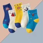 Spandex Children'S Cotton Socks Grey Ankle Cartoon Combed For Boys And Girls