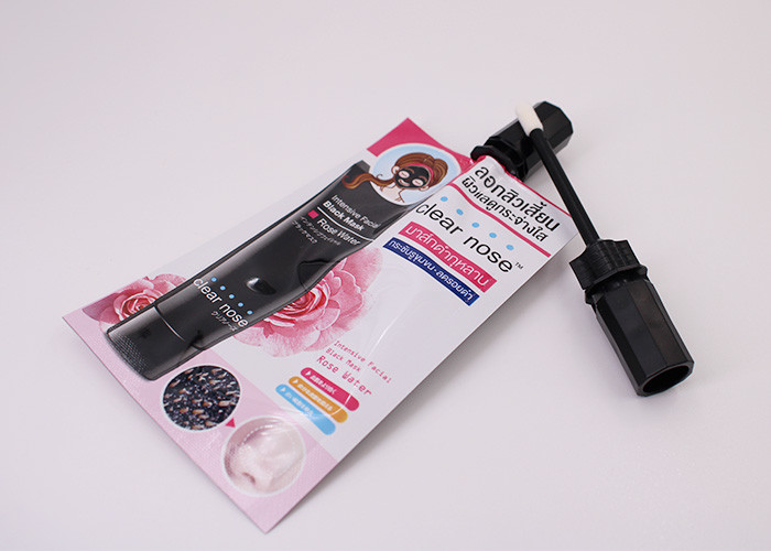 PP Plastic Cosmetic Lipstick Spouted Stand Up Pouches With Lip Brush Packing