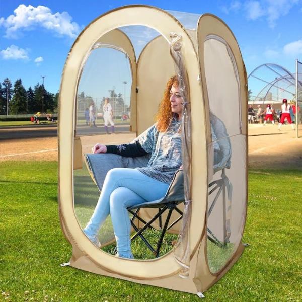Buy cheap 35*35*60 Inch Beige Waterproof UV Protected Pop Up Sports Tents With Easy Setup Includes Carrying Bag Stakes Ropes from wholesalers