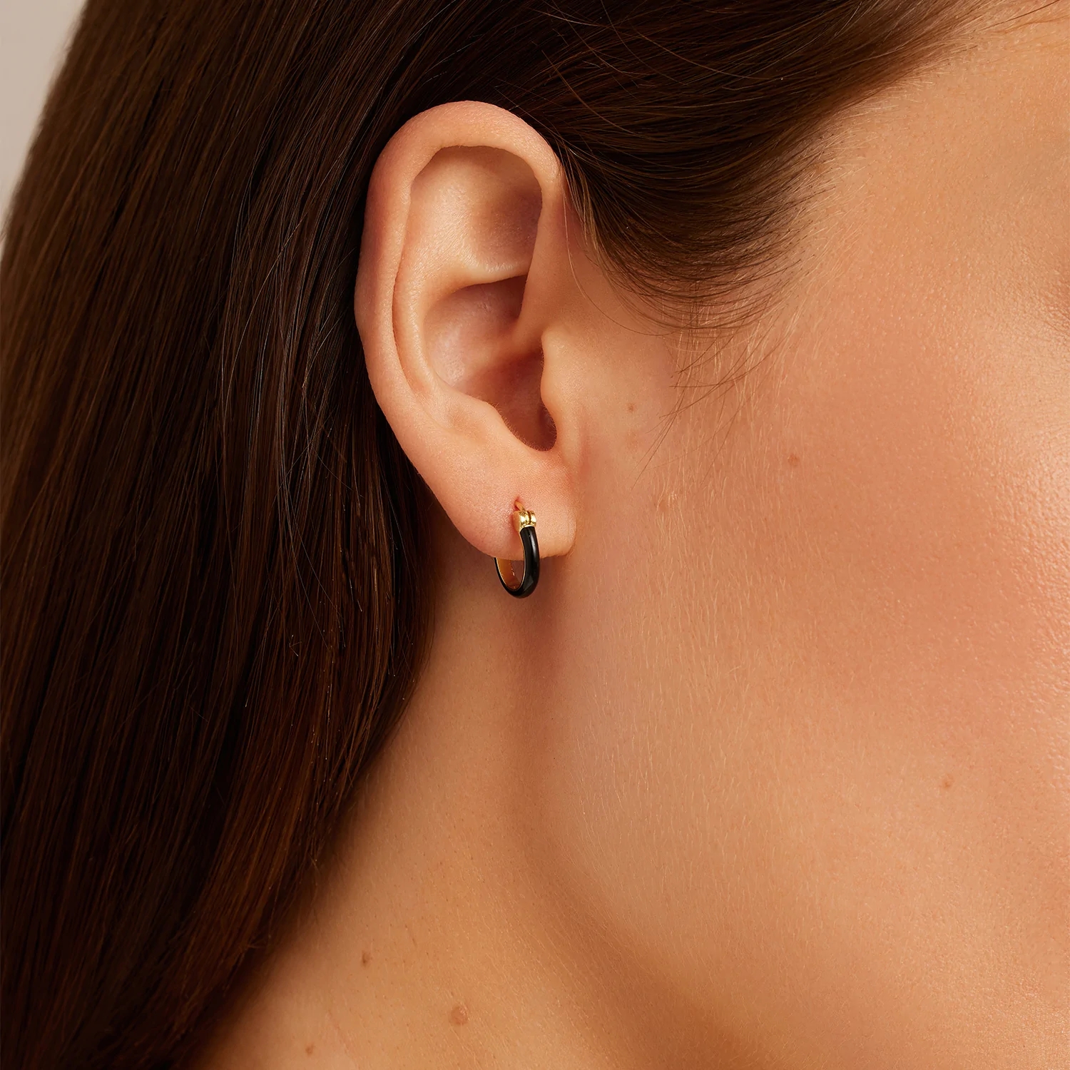 Colored 925 Sterling Silver Hoop Earrings 18K Gold Stacking Hoop Earrings