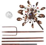 Bronze Color Steel 75 Inch Led Solar Wind Spinner Light