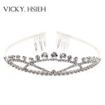 Buy cheap VICKY.HSIEH Best Selling Silver Tone Arch Crossover Crystal Rhinestone Wholesale Tiara Crown from wholesalers