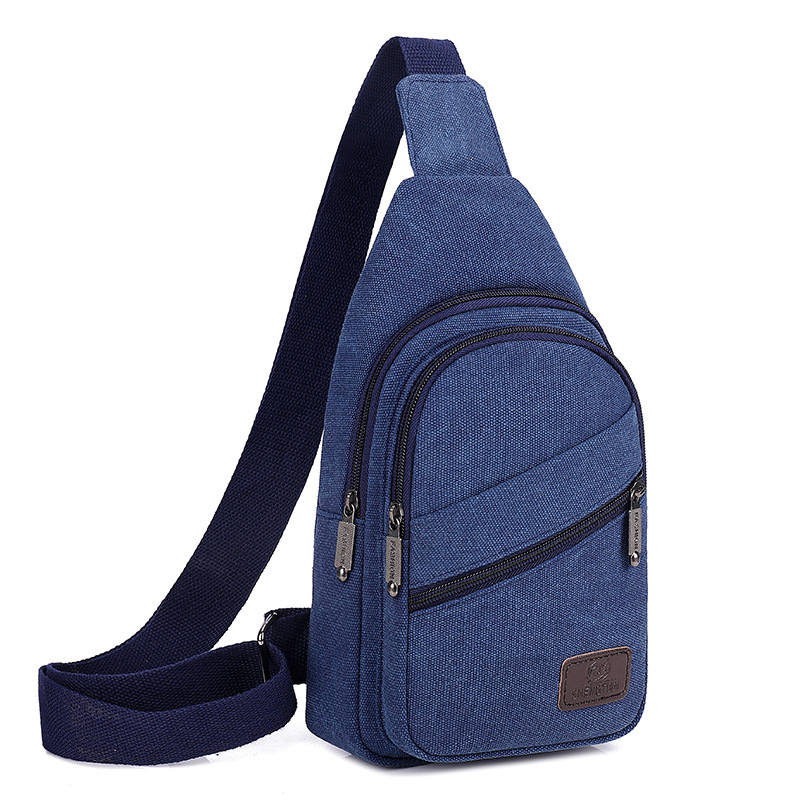 Men Sling Crossbody Bag Sports Chest Picnic Canvas Messenger Bag