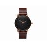 Buy cheap Black face brown leather wrist watch men's fashion watches rose gold from wholesalers