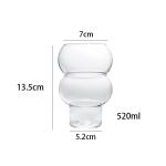 Creative Gourd Shaped Dessert Glass Drink Cup Transparent 520ml