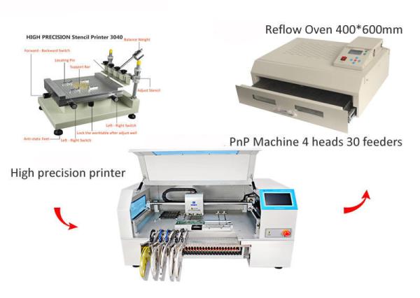 Quality High Precision 4 Placements Head Benchtop SMT Line Machine for sale