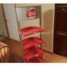 Buy cheap 4 Wheels Wine Display Stand Red Heavy Metal Beer Display Shelf 4 Layer For Stores from wholesalers