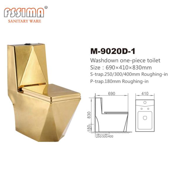 Buy cheap Luxury Vintage Ceramic Conjoined Toilet Two Piece Golden Bowl Color Bathroom Sink Seat from wholesalers