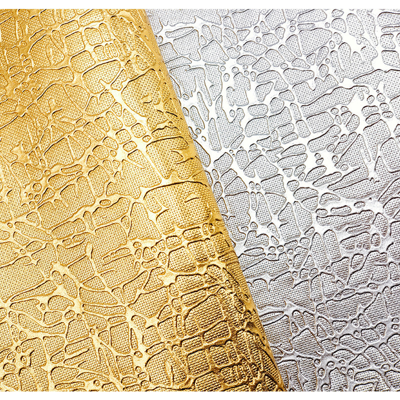 Box Packaging Leather Golden Series Embossed PVC Leather Non Woven